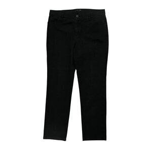 Lafayette 148 Black Stretch Textured Slim Pants Tapered Leg Women’s Size 10